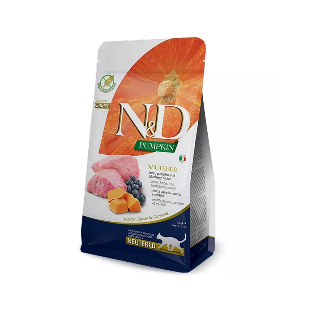 Farmina N&D cat PUMPKIN (GF) adult, neutered, lamb & blueberry 1,5 kg